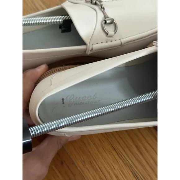 Auth GUCCI Platform Horsebit Loafers UK 9 US 9.5 Leather Logo White Men main image 4